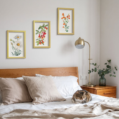 Bilderwand Blumenkompositionen im Retro-Vintage-Stil