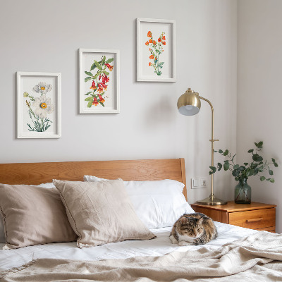 Bilderwand Blumenkompositionen im Retro-Vintage-Stil