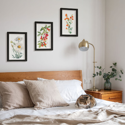 Bilderwand Blumenkompositionen im Retro-Vintage-Stil
