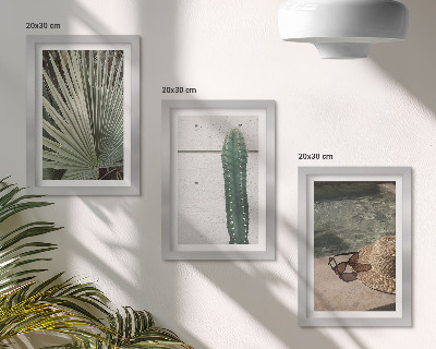 Bilderwand Tropische Pflanzen und Urlaubsaccessoires für die Küste