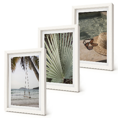 Bilderset mit rahmen Strandurlaub mit Palmenschaukel