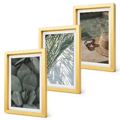Bilderwand mit tropischen Pflanzen und sommerlichen Urlaubsakzenten