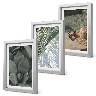 Bilderwand mit tropischen Pflanzen und sommerlichen Urlaubsakzenten
