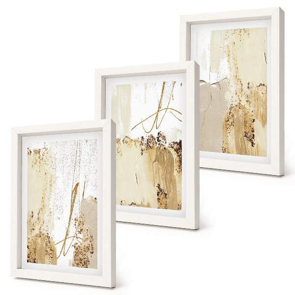 Bilderwand Abstrakte Muster in Beige- und Weißtönen