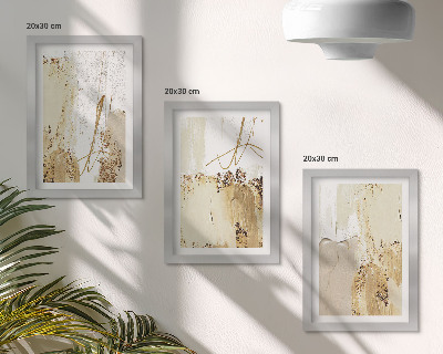Bilderwand Abstrakte Muster in Beige- und Weißtönen