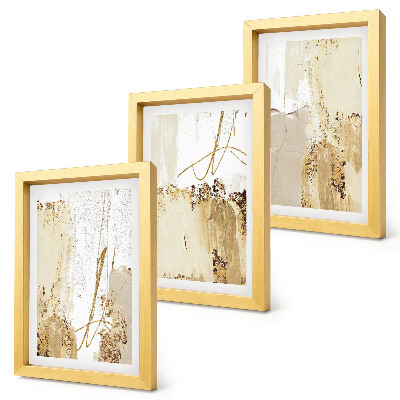 Bilderwand Abstrakte Muster in Beige- und Weißtönen