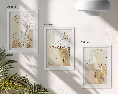 Bilderwand Abstrakte Muster in Beige- und Weißtönen