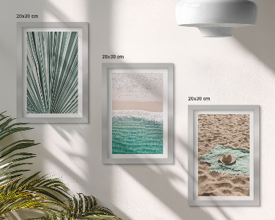 Bilderset mit rahmen Sommerurlaubsansichten am Strand am Meer