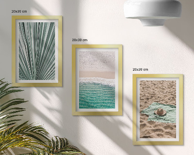 Bilderset mit rahmen Sommerurlaubsansichten am Strand am Meer