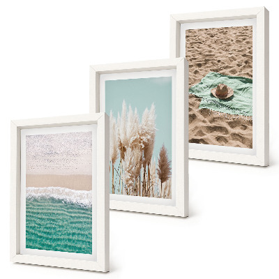 Fotowand Strandwellen, Gras, Hut, Sand, Entspannung, Natur