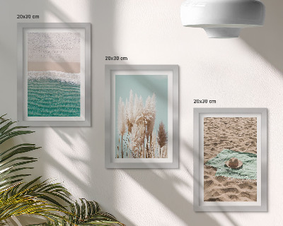 Fotowand Strandwellen, Gras, Hut, Sand, Entspannung, Natur
