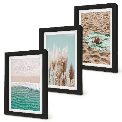 Fotowand Strandwellen, Gras, Hut, Sand, Entspannung, Natur