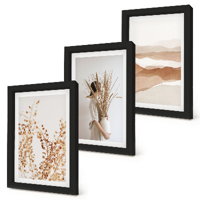 Bilderwand Pflanzenmotive im abstrakten, rustikalen Boho-Stil