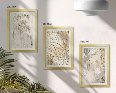 Bilderset mit rahmen Abstrakte Muster in Beige- und Grautönen