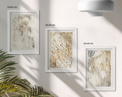 Bilderset mit rahmen Abstrakte Muster in Beige- und Grautönen