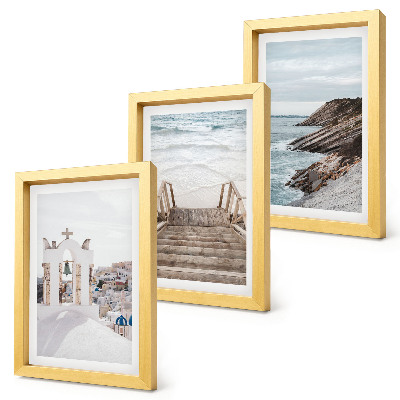 Bilderwand Blick auf das Meer und die Architektur von Santorin vor dem Himmel