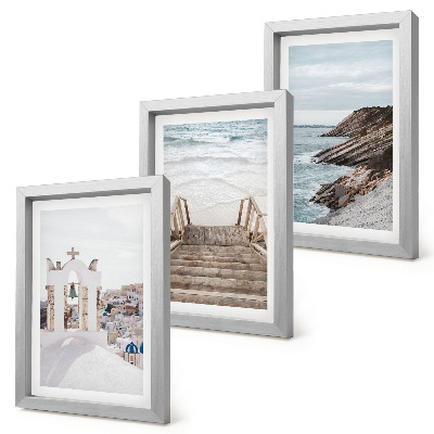Bilderwand Blick auf das Meer und die Architektur von Santorin vor dem Himmel