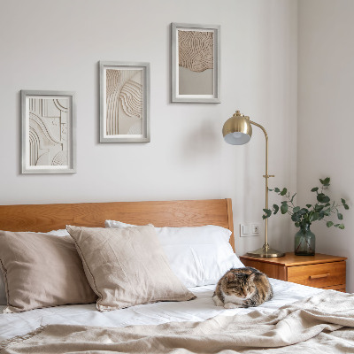 Fotowand Abstrakte Muster in Beige- und Weißtönen