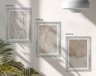 Fotowand Abstrakte Muster in Beige- und Weißtönen
