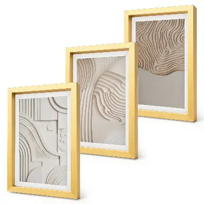 Fotowand mit abstrakten Mustern in Beige- und Weißtönen