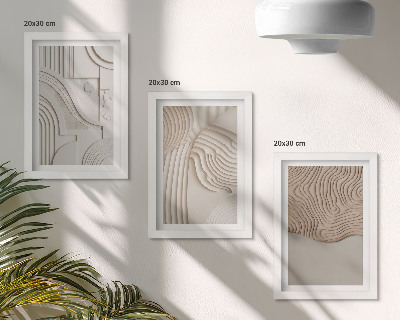 Fotowand Abstrakte Muster in Beige- und Weißtönen