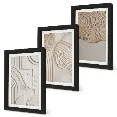 Fotowand mit abstrakten Mustern in Beige- und Weißtönen