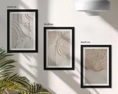Fotowand mit abstrakten Mustern in Beige- und Weißtönen
