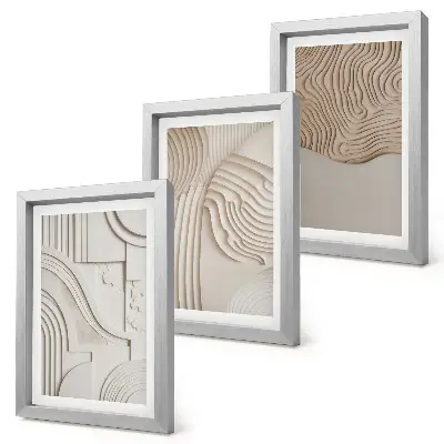 Fotowand mit abstrakten Mustern in Beige- und Weißtönen