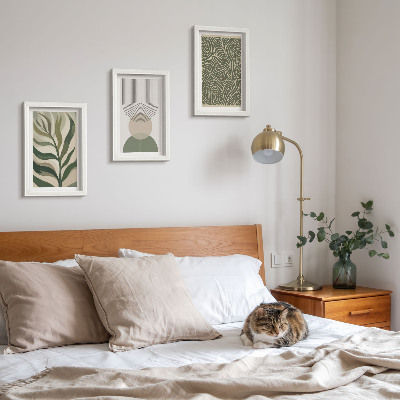 Bilderwand Abstrakte Blätter und geometrische Formen