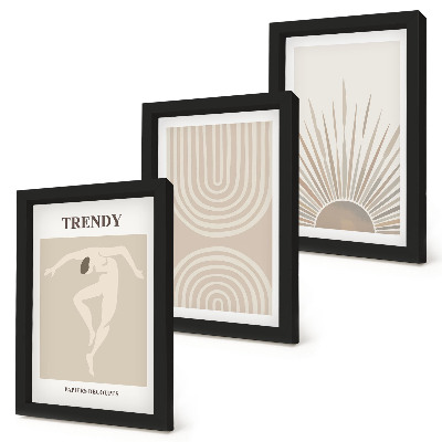 Bilderwand Pastellfarbene Poster, modische Boho-Abstraktionen