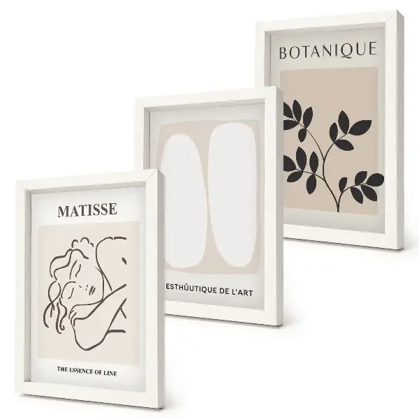 Bilderset mit Rahmen stilvolle minimalistische Matisse Gemälde mit Pflanzenmotiven