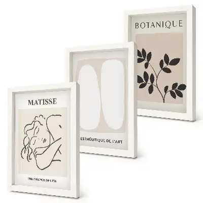 Bilderset mit Rahmen stilvolle minimalistische Matisse Gemälde mit Pflanzenmotiven