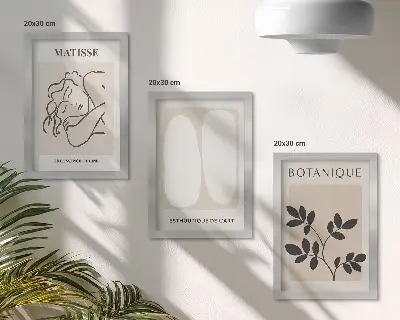 Bilderset mit Rahmen stilvolle minimalistische Matisse Gemälde mit Pflanzenmotiven