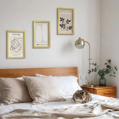 Bilderset mit Rahmen stilvolle minimalistische Matisse Gemälde mit Pflanzenmotiven