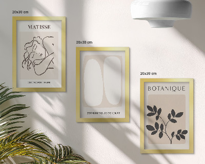 Bilderset mit rahmen Stilvolle minimalistische Gemälde mit Pflanzenmotiven von Matisse