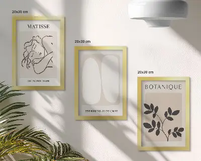 Bilderset mit Rahmen stilvolle minimalistische Matisse Gemälde mit Pflanzenmotiven