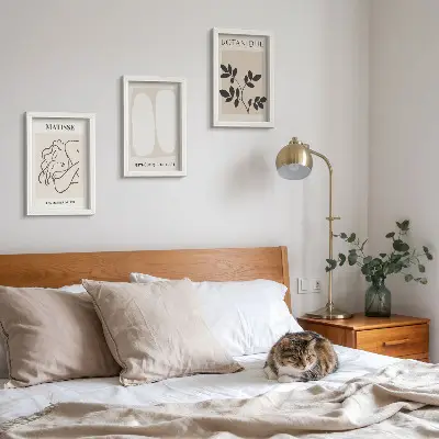 Bilderset mit Rahmen stilvolle minimalistische Matisse Gemälde mit Pflanzenmotiven