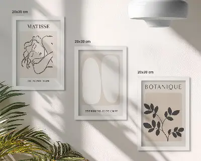 Bilderset mit Rahmen stilvolle minimalistische Matisse Gemälde mit Pflanzenmotiven
