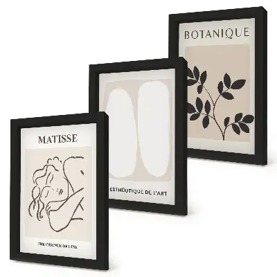 Bilderset mit Rahmen stilvolle minimalistische Matisse Gemälde mit Pflanzenmotiven