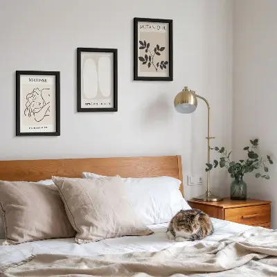 Bilderset mit Rahmen stilvolle minimalistische Matisse Gemälde mit Pflanzenmotiven
