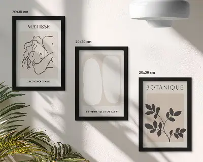 Bilderset mit Rahmen stilvolle minimalistische Matisse Gemälde mit Pflanzenmotiven