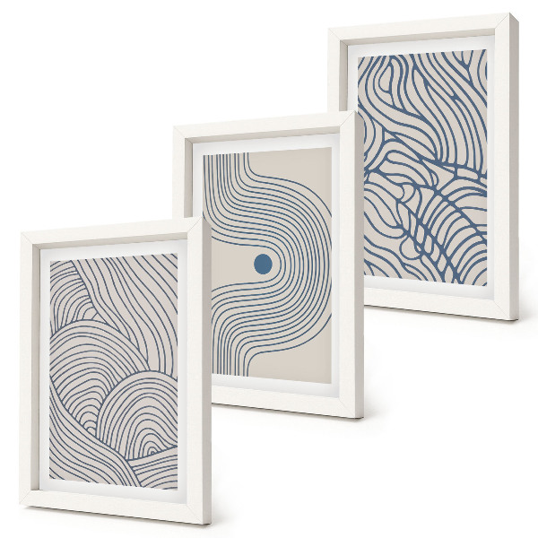 Bilderwand Abstrakte dekorative Linien Wellenformen