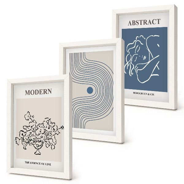 Fotowand Poster mit Blumen, Linien und abstrakten Formen