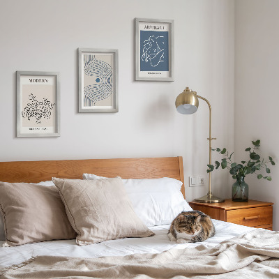 Fotowand Poster mit Blumen, Linien und abstrakten Formen