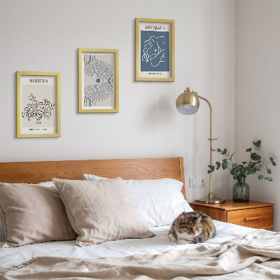Fotowand Poster mit Blumen, Linien und abstrakten Formen