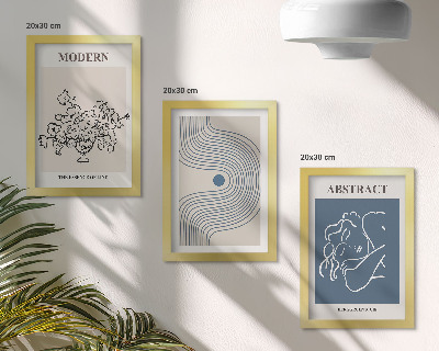 Fotowand Poster mit Blumen, Linien und abstrakten Formen