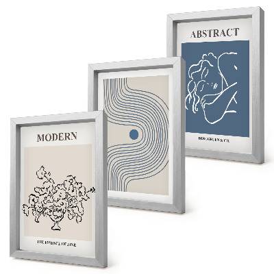 Fotowand Poster mit Blumen, Linien und abstrakten Formen