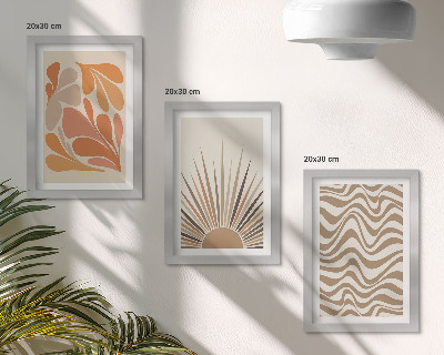 Bilderset mit rahmen Sonne Boho Pastell abstrakte Formen