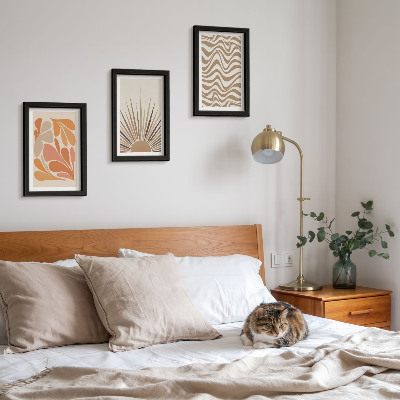 Bilderset mit rahmen Sonne Boho Pastell abstrakte Formen