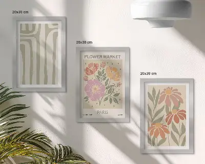 Fotowand mit botanischen Motiven im Pariser Minimalismus